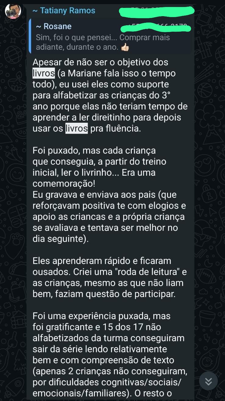 Depoimento de professora 1